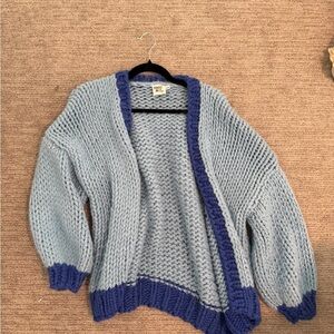 Princess Polly Two-Tone Blue Knit Cardigan